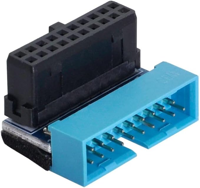 chenyang CY USB 3.0 20pin Male 90 Degree to Female Extension Adapter for Motherboard Mainboard Up Angled Low Profile Type