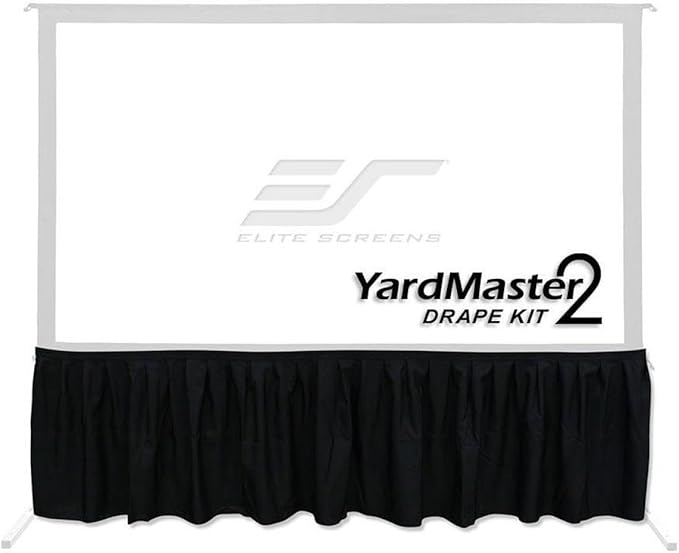 Elite Screens Projector Projection Screen Drape Kit Accessory Uniquely Designed for Yard Master 2/ Yard Master 2 WraithVeil® Dual Series 90″-135″ Models - Black Skirt, ZOMS2-DK