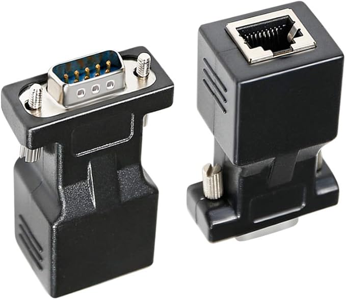 DTECH DB9 to RJ45 Serial Adapter RS232 Male to RJ-45 Female Ethernet Converter Compatible with Standard 9 Pin RS-232 Devices