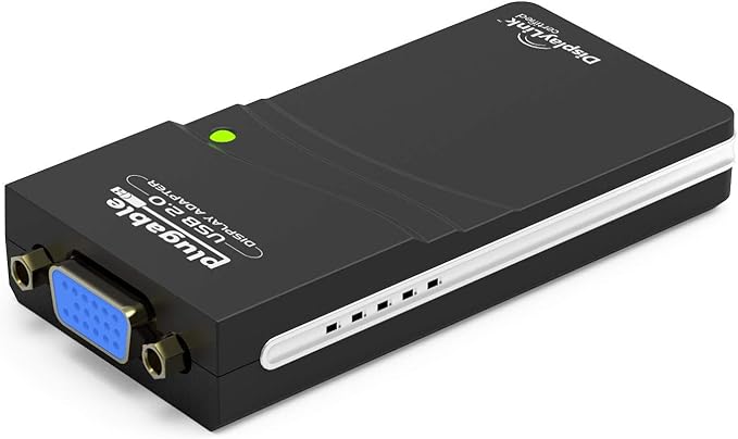 Plugable USB 2.0 to VGA Video Graphics Adapter for Multiple Monitors up to 1920x1080 Supports Windows 11,10, 8.1, 7, XP, Mac, and ChromeOS