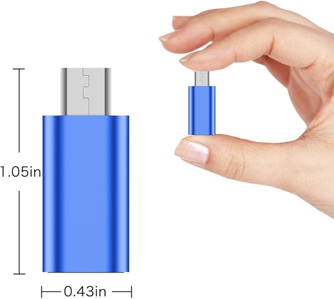 JXMOX USB C to Micro USB Adapter, (4-Pack) Type C Female to Micro USB Male Convert Connector Support Charge Data Sync Compatible with Samsung Galaxy S7/S7 Edge, Nexus 5/6 and Micro USB Devices (Blue)