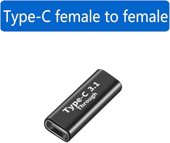 (2Packs USB C Female to Female Adapter USB 3.1 Double Holes Adapter,Supports Fast Charging and Data Transfer Extension, up to 10GBbps Rate (Female-to-Female)