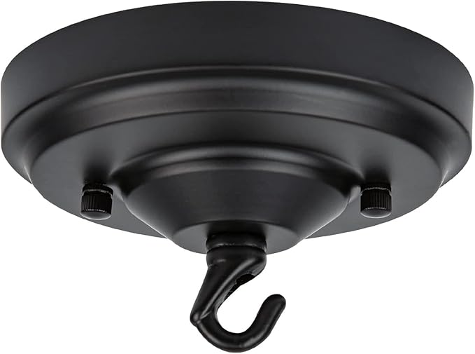 Light Canopy Kit, 6IN Chandelier Kit with Hook, Matte Black Ceiling Metal for Pendant Light, Chandelier, Grow Plant, Max Load 33LBS