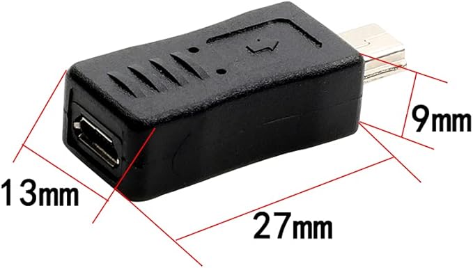 90 Degree Left & Right Angle Mini USB Male to Micro USB Female Connector Adapter 3-Pack