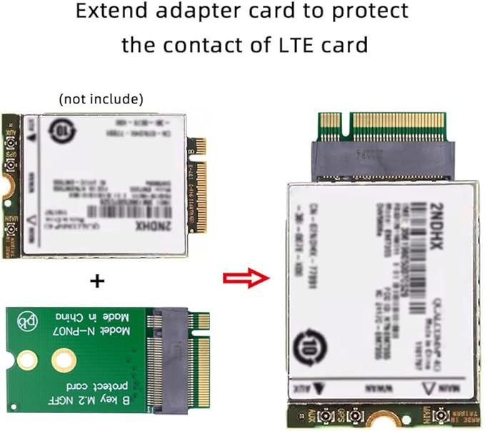 B-Key 22x30mm to 22x42mm Male to Female Extension Adapter for 2230 SSD Wireless Card