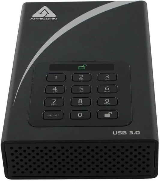 Apricorn 4TB Aegis Padlock DT 256-bit Encryption USB 3 Hard Drive (ADT-3PL256-4000)