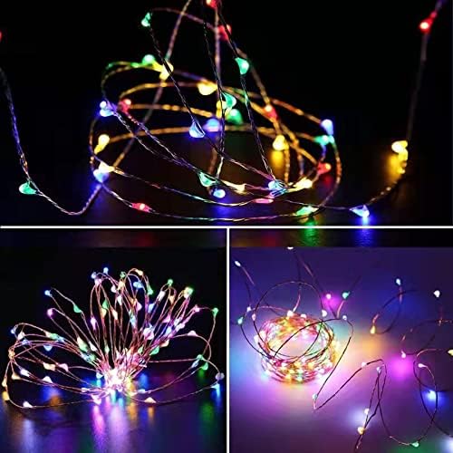 Sanniu Led Fairy Lights Battery Operated, 1 Pack Mini Battery Powered Copper Wire Starry String Lights for Christmas,Bedroom,Wedding,Parties,Patio,Indoor,Home Decoration (5m/16ft Multicolor)