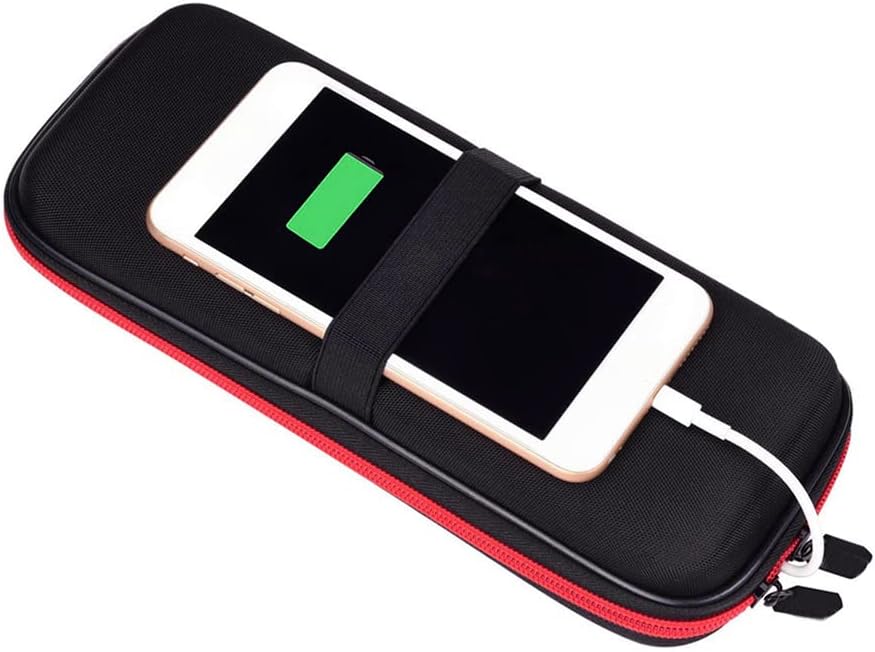 Power Bank Organizer Case, Storage Bag Travel Pouch for ZMI 200W 25000mAh Cell Phone Power with Carabiner (Black)