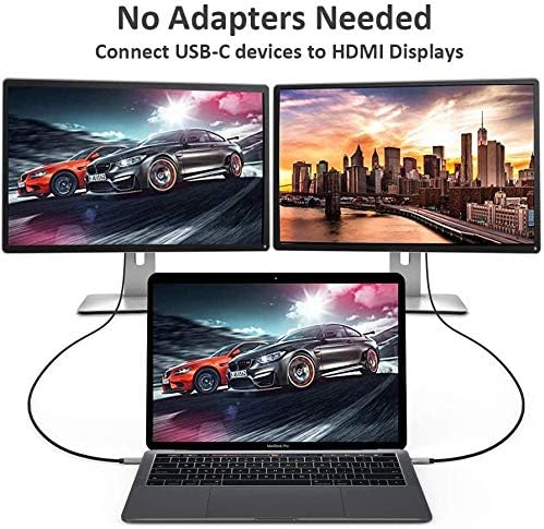 QCEs USB C to HDMI Adapter Cable 6Ft, Thunderbolt 3 to HDMI Cable for Home Office, 4K Display Compatible for iPhone 16/15 Plus Pro Max, MacBook Pro/Air, Galaxy S25/24, Surface Book 2