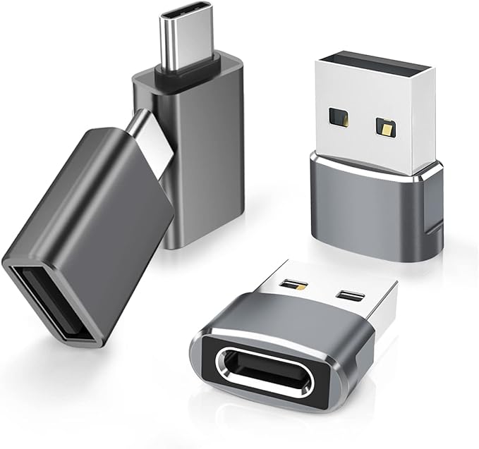 Elebase USB to USBC Adapter with Type C OTG Adaptor Set 4Pack,USBA Male to C Female Converter for Galaxy S24 S23 Plus Ultra FE,Z Fold Flip 7 6,Galaxy Tab S10 S9,Google Pixel 9 8,AirPods 4