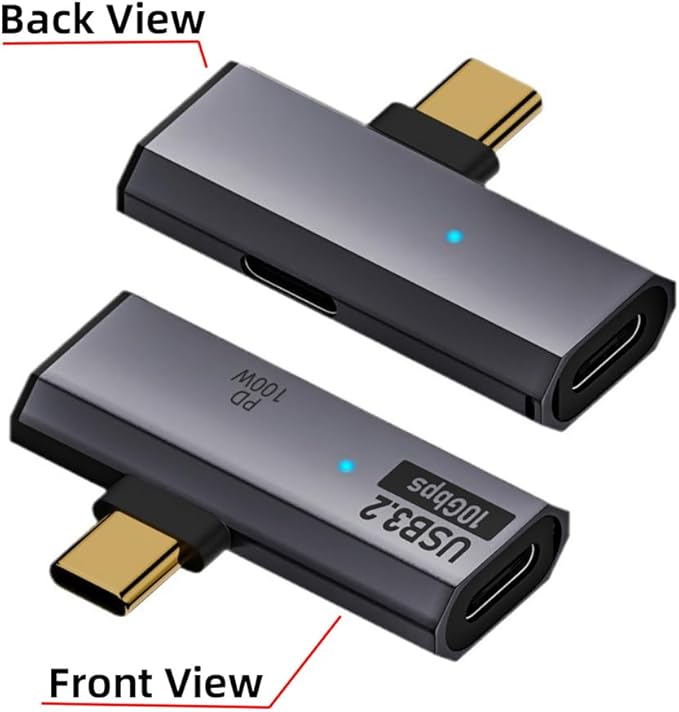 xiwai USB-C Splitter 1 in 2 Out Charger Connector Type-C Female USB3.0 10Gbps Data OTG & 100W PD Power Adapter for Laptop Tablet Phone