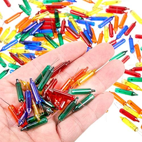 Mudder 200 Count 2.5V Christmas 50/100/150/200 Count Mini Incandescent Wire String Lights Replacement Bulbs Indoor/Outdoor Christmas Lights Decorations for Home Xmas Tree (Multicolor)
