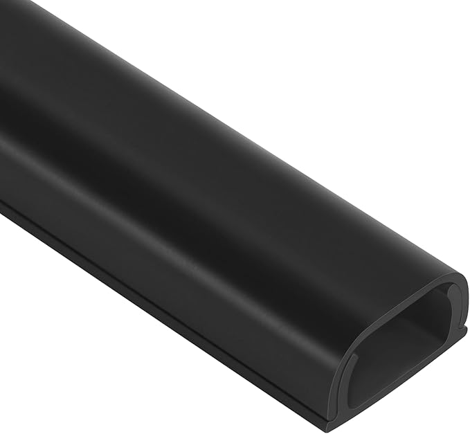 Cable Hider Raceway Kit, Wire Hiders for TV on Wall 68in (4X L17in), Paintable Cord Cover Channel, Cord Hider for Wall Mounted TV in Home Office, W0.95in X H0.47in, Black