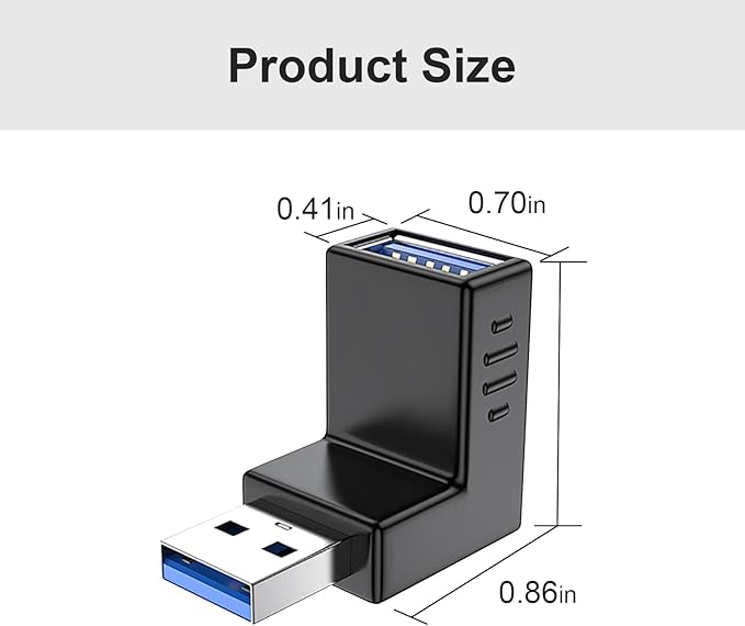 USB 3.0 Adapter 90 Degree Male to Female Combo Vertical Up and Down Angle Coupler Connector