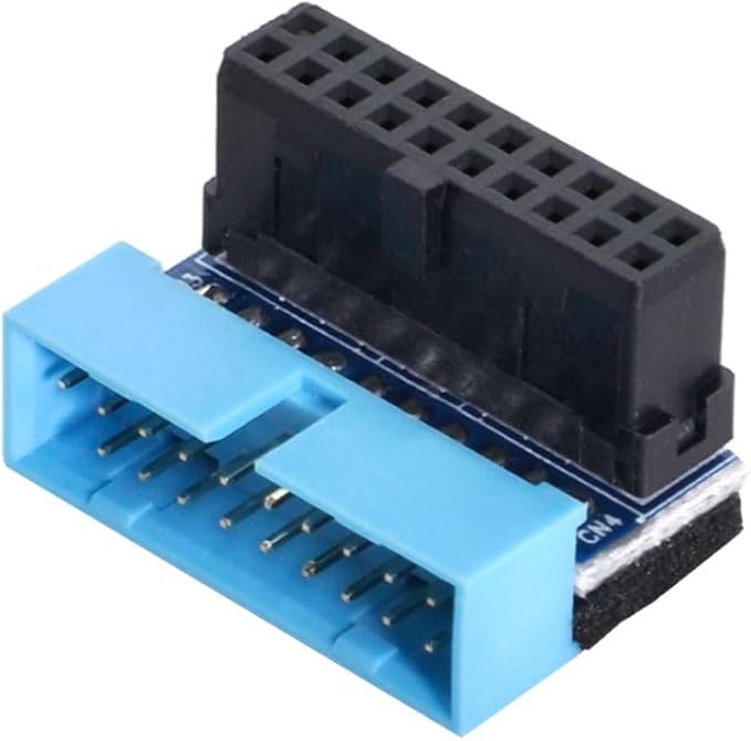 chenyang USB 3.0 Front Panel Header 19/20Pin Male to Female 90 Degree Down Angled Mainboard Header Gender Changer Connector Adapter