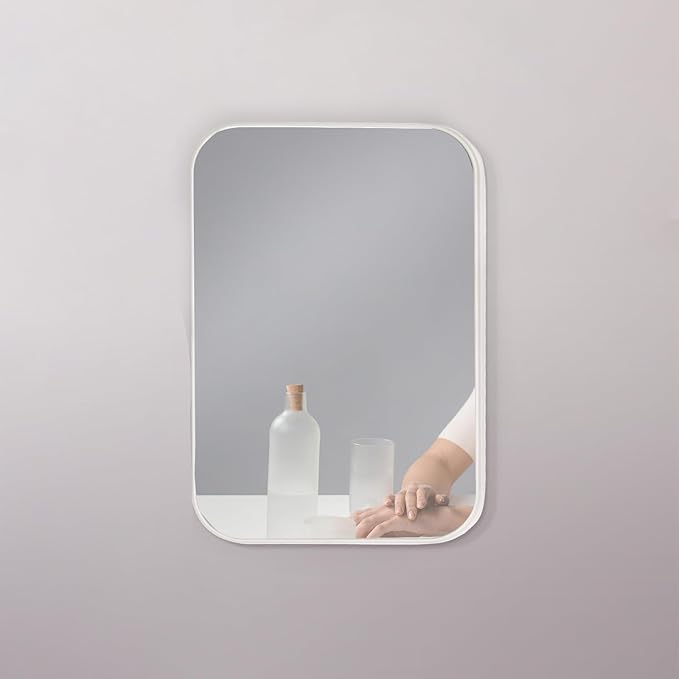 10Pcs Table Desk Vanity Makeup Mirror, 8-Inch Simple Portable Travel Mirror with Stand, Standing and Wall Hanging Dual-use White