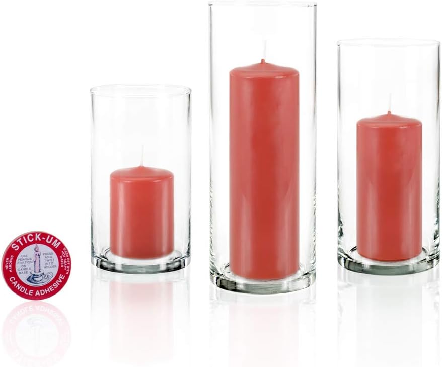 yummi Set of 36 Slim Pillars and Cylinder Vases - Brick