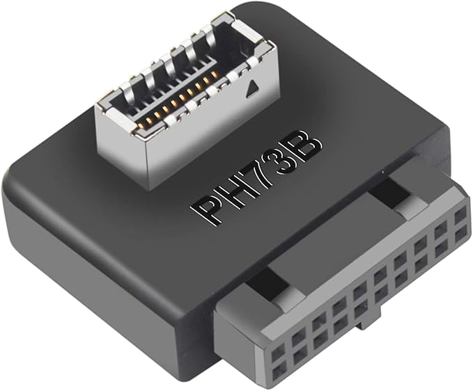 USB 3.0 19/20PIN to Type E Kye A 90-Degree Bend Adapter - Expand Your Computer with a USB Type C Port (B)