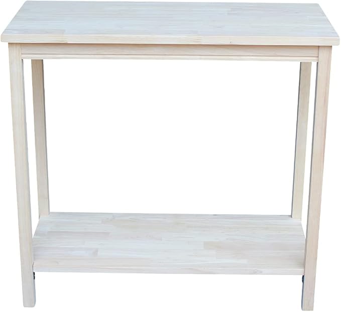 IC International Concepts, Portman Accent Table , Solid Real Wood, Sturdy Parawood, DIY, Paint/Stain Ready, Unfinished