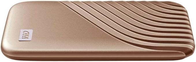 Western Digital 1TB My Passport SSD Portable External Solid State Drive, Gold, Sturdy and Blazing Fast, Password Protection with Hardware Encryption - WDBAGF0010BGD-WESN