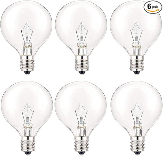 20 Watt Light Bulbs for Wax and Candle Warmers, E12 Base Lamp Bulbs for Mid-Size Scentsy Warmer, Dimmable, Warm White, High Temperature Resistance (6 PCS)