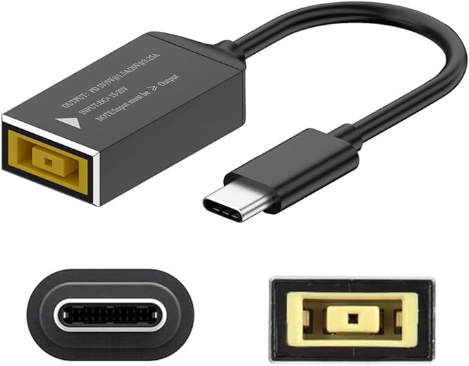 PD65W Lenovo thinkpad Square Mouth DC 11x4.5mm Adapter to USB-C Charging Cable Female to Type-C Charger Power Adapter Cable for Laptops,Mobile Phones,Tablets, Rechargeables,etc
