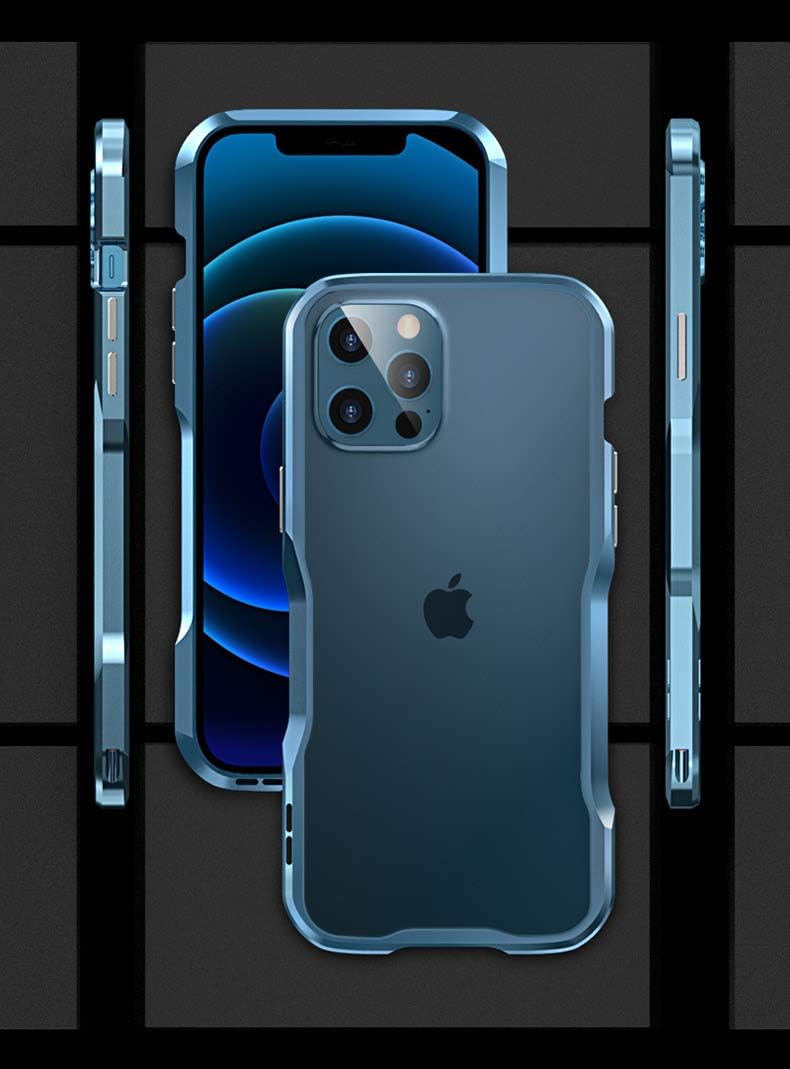HENGHUI Aluminum Bumpers for iPhone 12 Pro Max 6.7-INCH, Metal Frame Bumper Cover with Shock Absorbent Slim Design