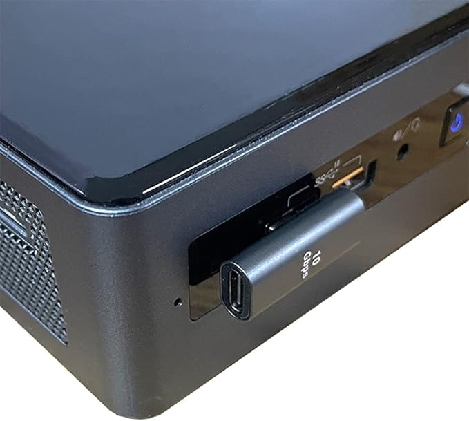NFHK USB-C Type C Female Low Profile 90 Degree Left Angled to USB 3.0 A Male Data Adapter for Laptop Desktop