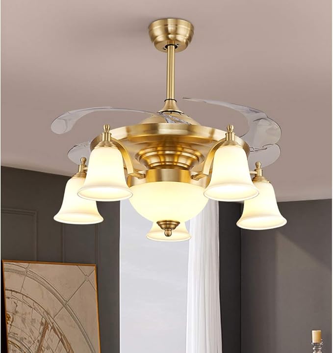 Ceiling Fan Light Covers, Transitional Style Bell Frosted Shade, Milky Scavo Glass Alabaster Shade, Perfect Ceiling Fan Globes Replacement Glass Accessories, Standard 2-1/8" Fitter Size, Pack of 4