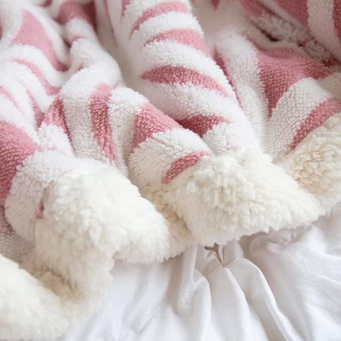 LOMAO Sherpa Fleece Blanket Fuzzy Soft Throw Blanket Dual Sided Blanket for Couch Sofa Bed (Pink, 90''x90'')
