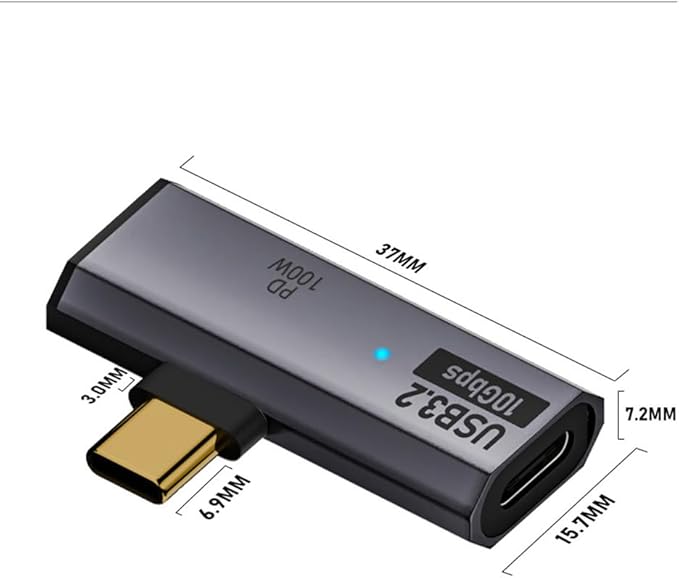 xiwai USB-C Splitter 1 in 2 Out Charger Connector Type-C Female USB3.0 10Gbps Data OTG & 100W PD Power Adapter for Laptop Tablet Phone