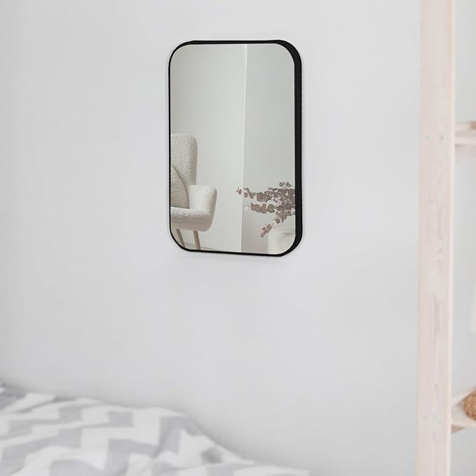 10Pcs Table Desk Vanity Makeup Mirror, 8-Inch Simple Portable Travel Mirror with Stand, Standing and Wall Hanging Dual-use Black