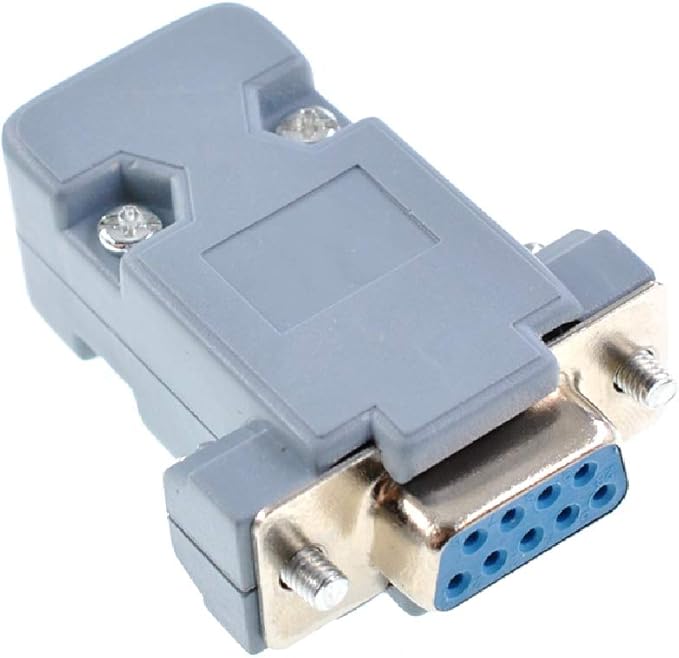 Oiyagai 10-Pack DB9 Female Connector with Hood, 9 Pin D-Sub Solder Type Adapter, RS232 Serial Port DB9 Female Plug with Plastic Shell for DIY Cable Assembly