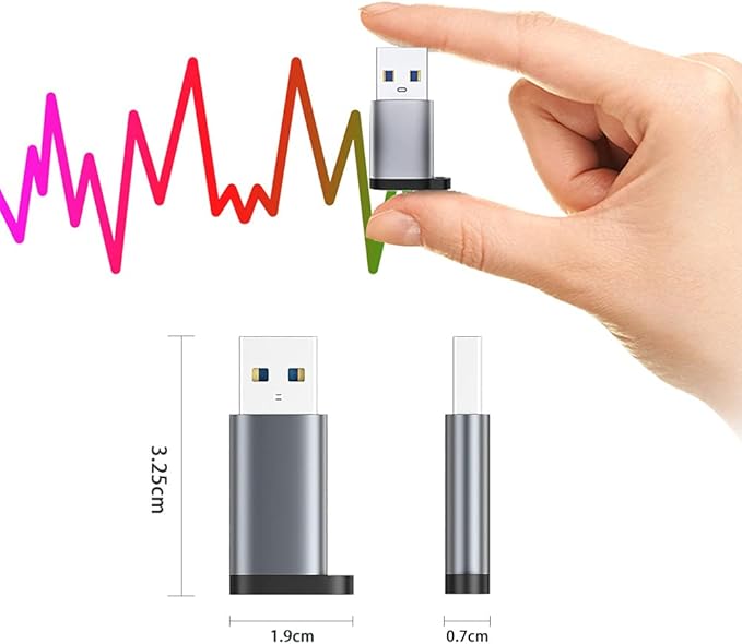USB C Female to USB A Male Adapter (2 Pack) with Lanyard, USB Type-C to USB A 3.0 Adapter Converter Compatible with MacBook Pro, Samsung Notebook, Laptop, PC and More, Gray