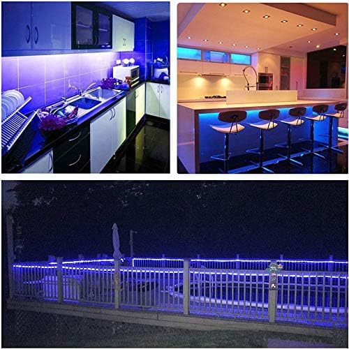 LED Strip Lights Battery Operated, 9.8ft 90 LED Strip Lights with Remote Controller Timer Dimmable, Waterproof Flexible Lights Strip for Indoor Outdoor TV Table Bedroom Boat Kitchen (Blue)