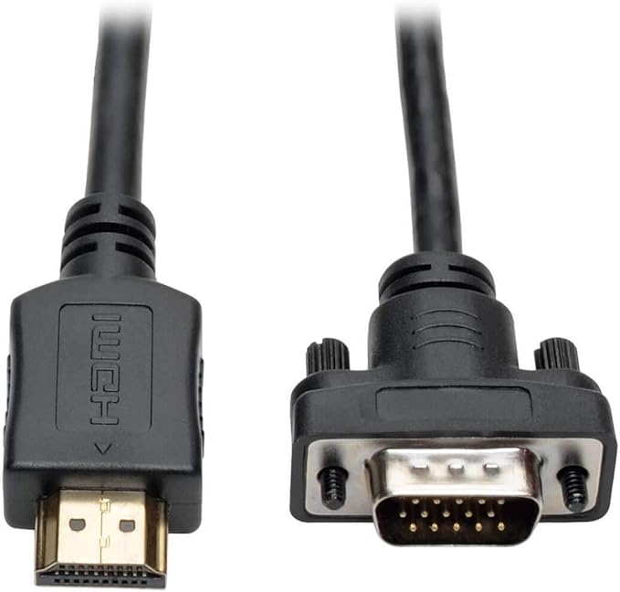 Tripp Lite HDMI to VGA Active Adapter Converter Cable Low Profile HD15 M/M 1080p 3ft (P566-003-VGA), Black