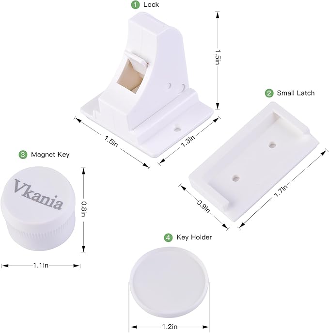 32 Pack Vkania Magnetic Cabinet Locks Baby Proofing - Baby Safety Latches for Drawers and Cabinets -Easy Installation No Drilling