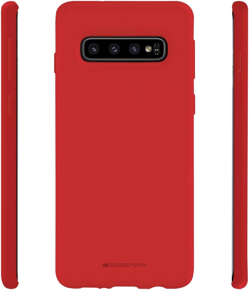 GOOSPERY Soft Feeling Jelly for Samsung Galaxy S10 Case (2019) Silky Slim Bumper Cover (Red)