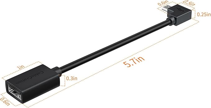 CableCreation [3 Pack] Short Micro USB OTG Cable, Micro USB to USB Female OTG Cable On The Go Adapter, Assorted by Straight, Left, Right Angle Works with Flash Drive Mouse, Keyboard, 6 Inch Black