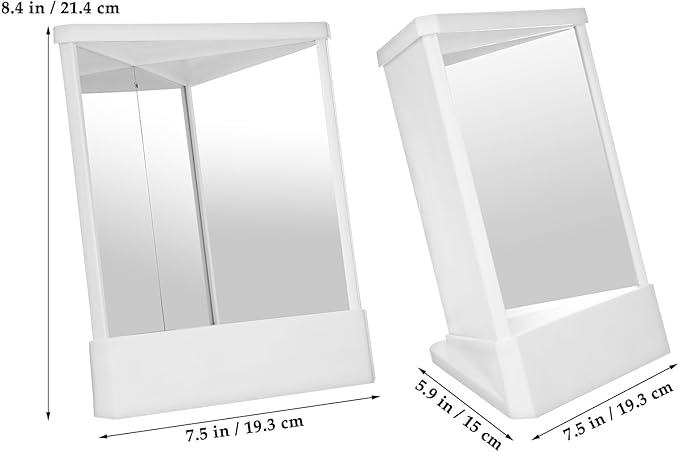 FRCOLOR Non Reversing Mirror Fine Cosmetic Makeup Standing Vanity Mirror Small Travel Home Desktop Tabletop Mirror