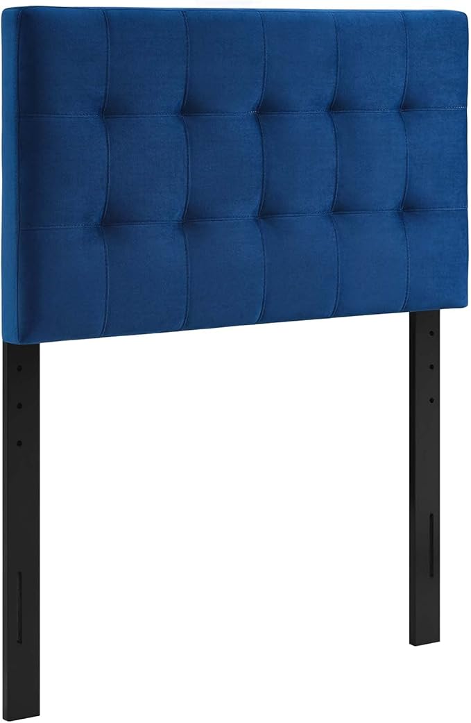 Modway Lily Biscuit Tufted Twin Performance Velvet Headboard, Navy