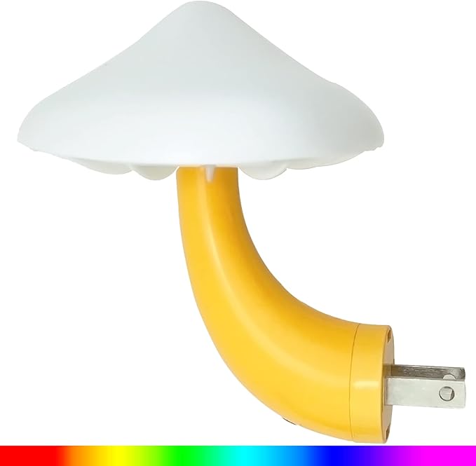iBetterLife Mushroom Sensor LED Night Light - Plug-in 7 Color Changing Mushroom Lamp, Mini Dream Bed Cute Colourful Nightlight for Adults Kids for Bedroom, Bathroom, Stairs, Hallway Corridor