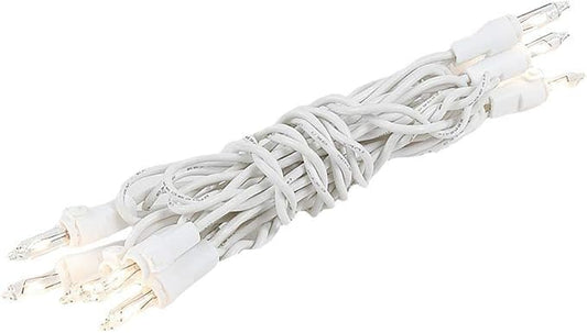 Novelty Lights 5.5 Feet 10 Bulb Clear Mini Light String on White Wire, Non-Connectable Incandescent Fairy Lights for Bottles and Crafts, 4" Bulb Spacing, 24" Lead, Stackable Fused Plug