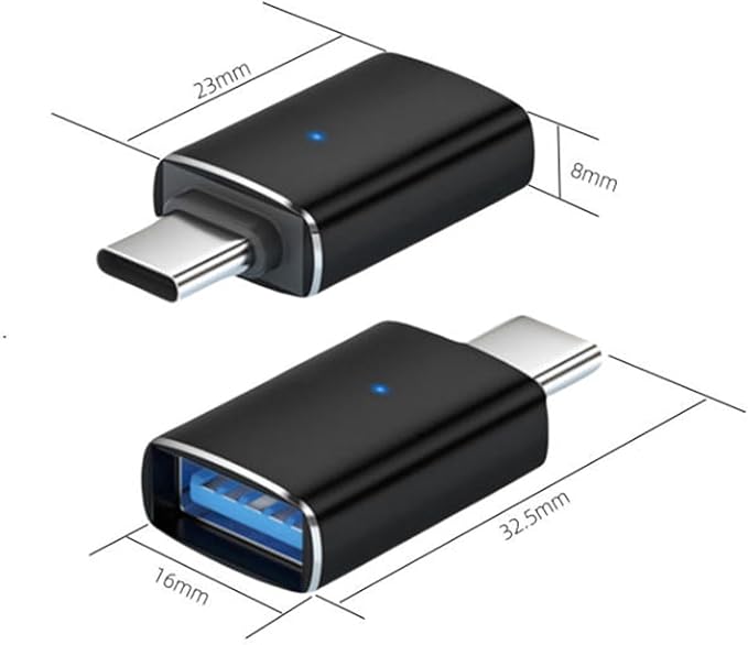 USB C Male to USB 3.0 Female Adapter, USB-C to USB-A Adapter [2-Pack] for Charging, 5Gbps Data Transfer and OTG - Black