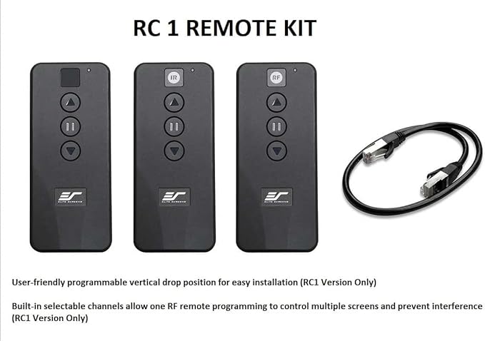 Elite Screens VMAX 3 with RC 1 Remote Kit, 150-INCH 4:3 Aspect Ratio, Wall Ceiling Motorized Drop Down Projector Screen, VMAX150XWV3