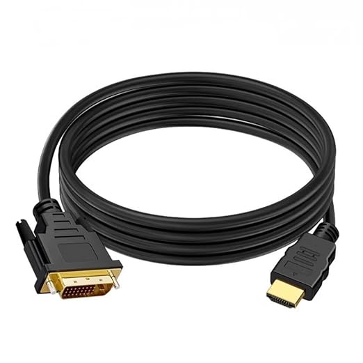 HDMI to DVI Adapter Cable 5ft, DVI-D (24+1) to HDMI A Cable Bi-Directional 1080p Full HD Compatible with PC, Laptop, TV Box, Projector, and More