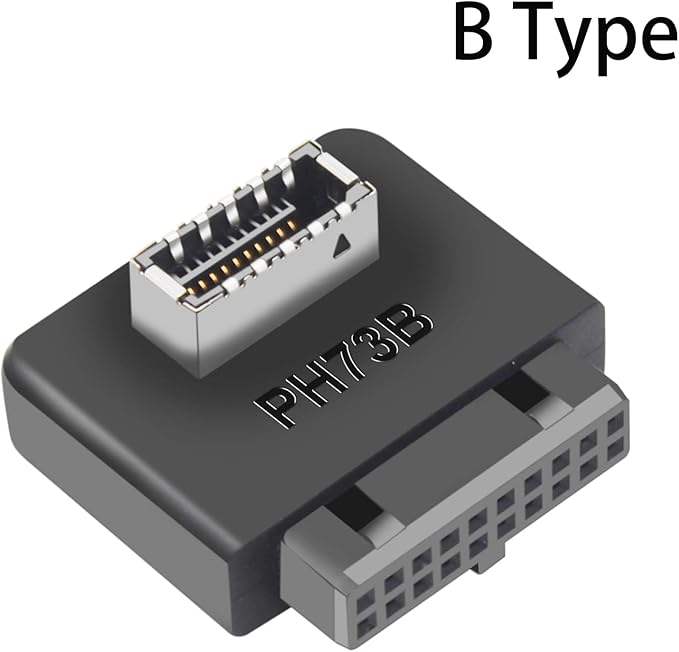 USB 3.0 19/20PIN to Type E Kye A 90-Degree Bend Adapter - Expand Your Computer with a USB Type C Port (B)