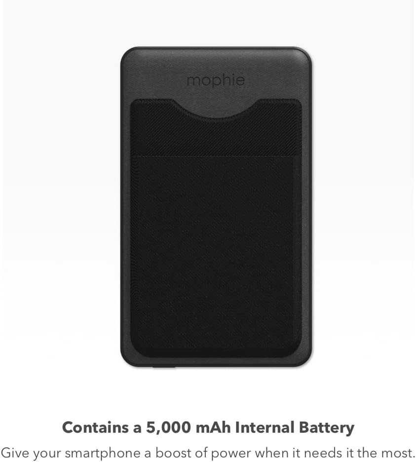 mophie Snap+ Juice Pack Mini with Wallet, Wireless Portable Magnetic Charger with 5000mAh Internal Battery, Compatible