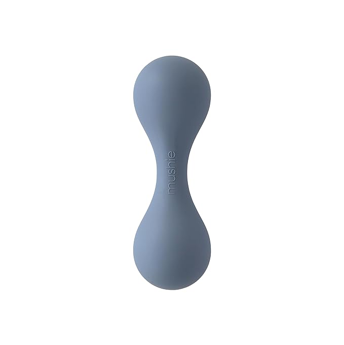 mushie Silicone Baby Shaker Rattle Toy | Ages 3+ Months (Tradewinds)