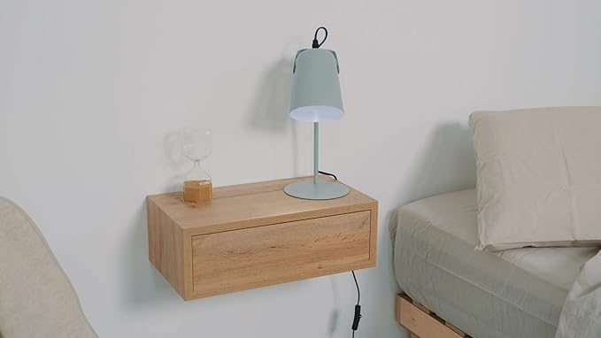 Mobili Fiver, Riccardo Floating nightstand, Ashwood Black, Made in Italy